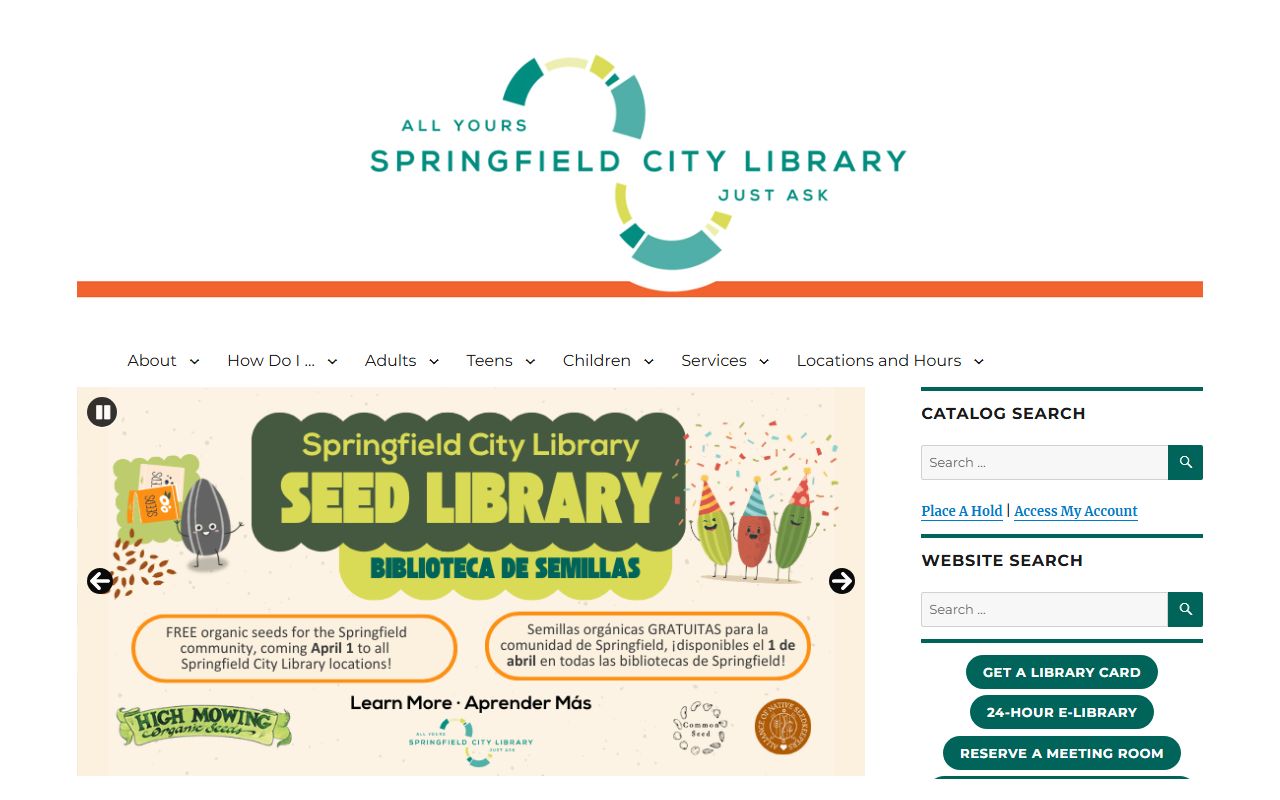 Springfield City Library genealogy resources for Springfield genealogy records