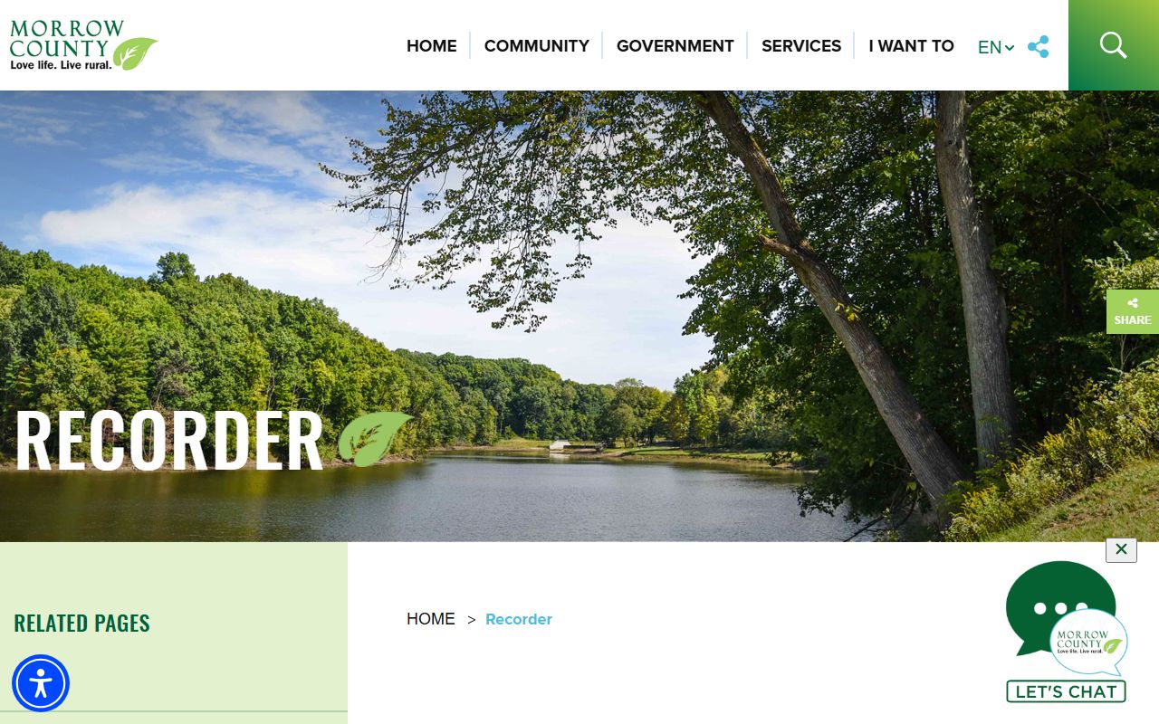 Morrow County Recorder office for Morrow County genealogy records