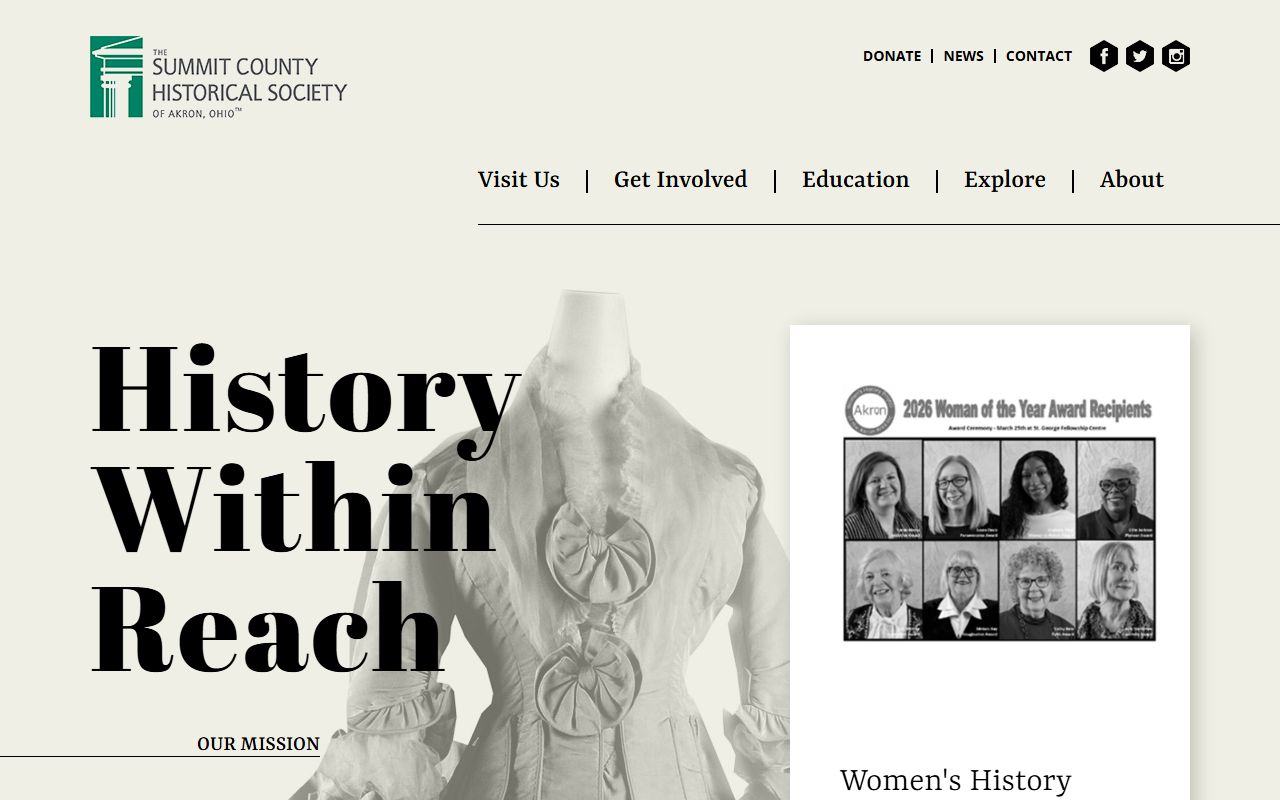 Summit County Historical Society for Summit County genealogy records research