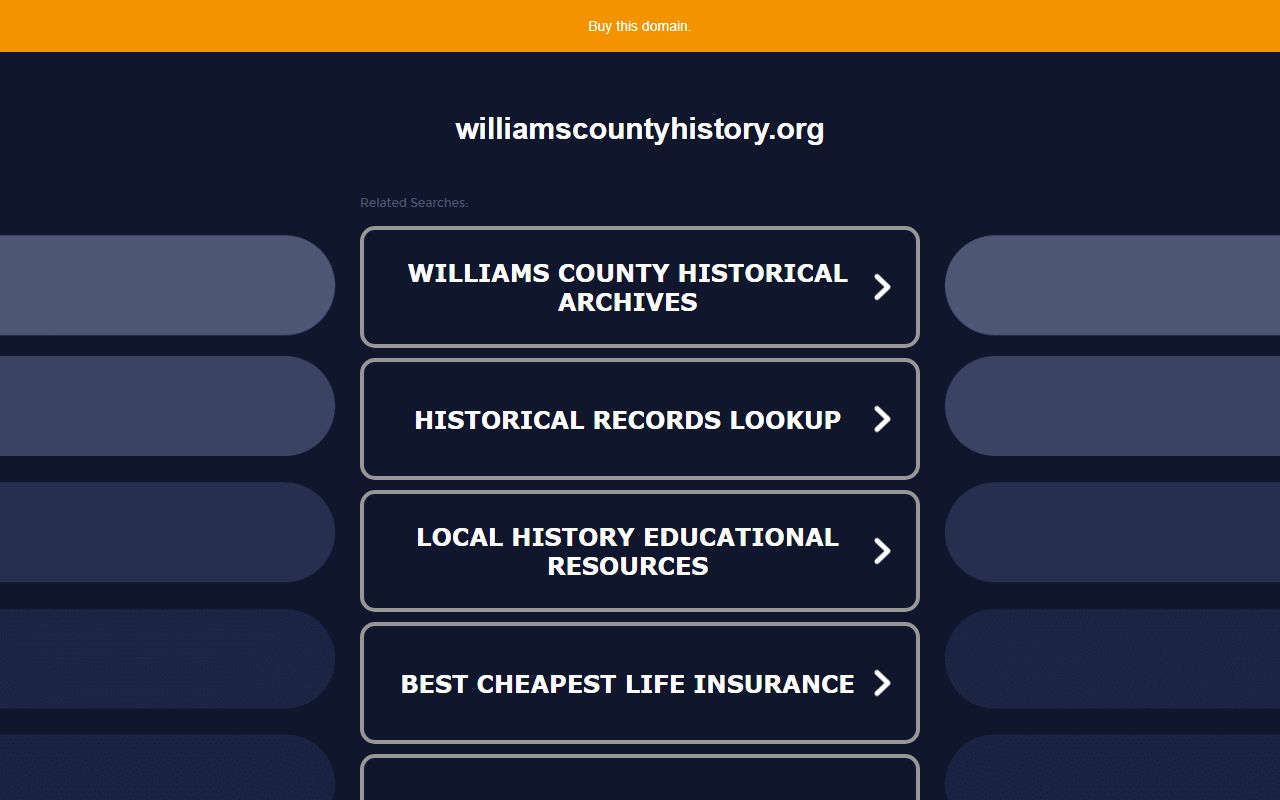 Williams County Historical Society for Williams County genealogy records