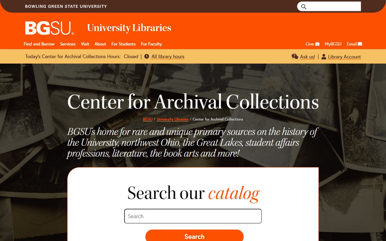 Bowling Green State University Center for Archival Collections Ohio genealogy